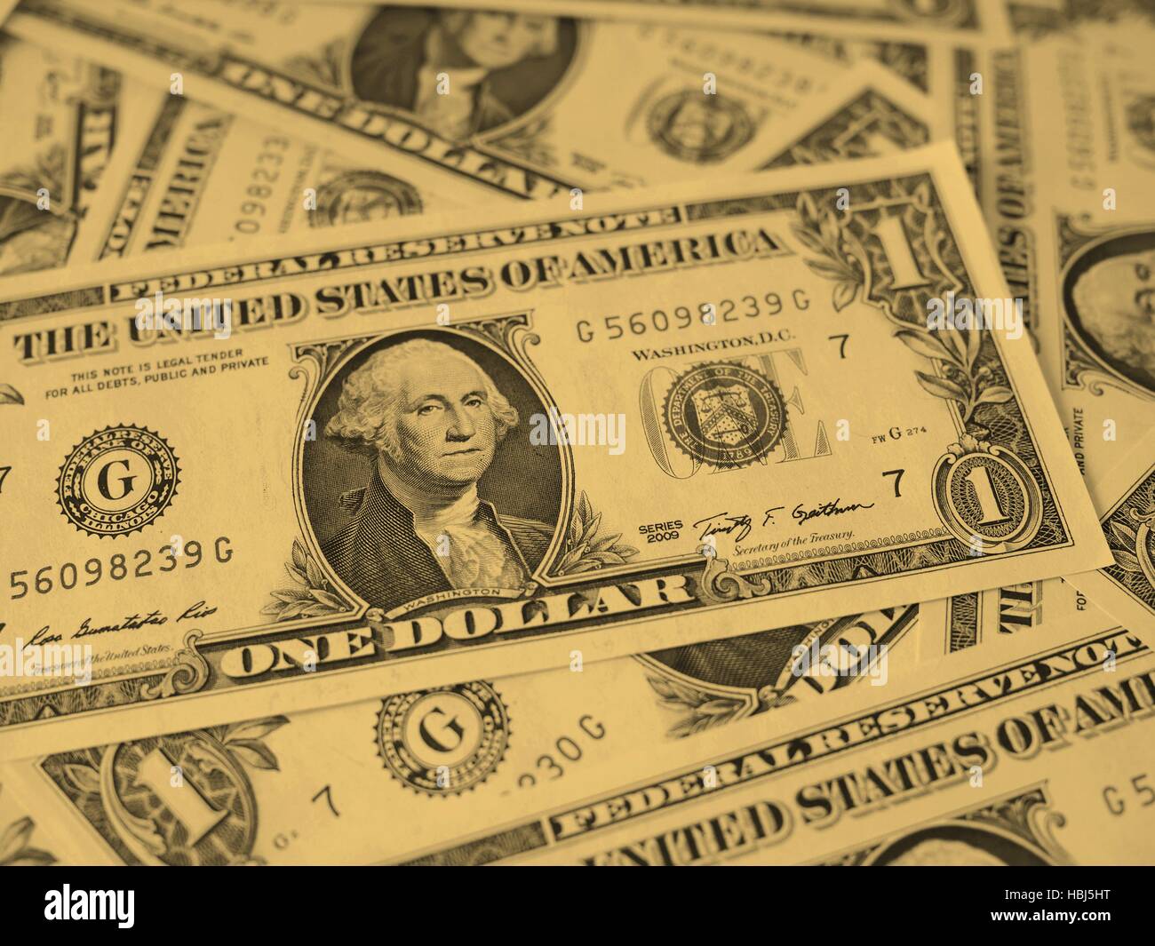 Dollar note 1 dollaro - vintage Foto Stock