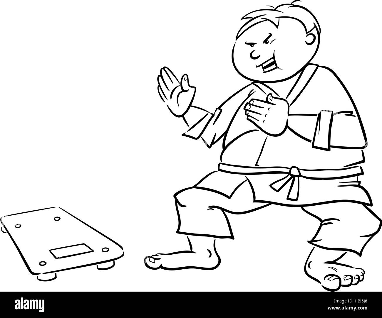 L uomo sulla dieta disegno Foto Stock