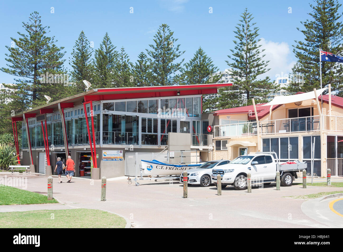 Main Beach Surf Club, Main Beach, Città di Gold Coast, Queensland, Australia Foto Stock