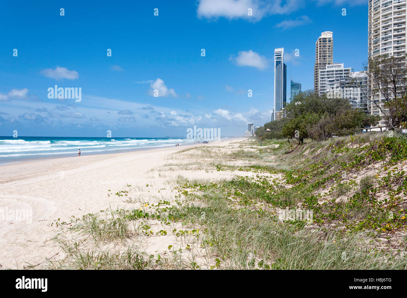 Surfers Paradise Beach, Surfers Paradise, Città di Gold Coast, Queensland, Australia Foto Stock
