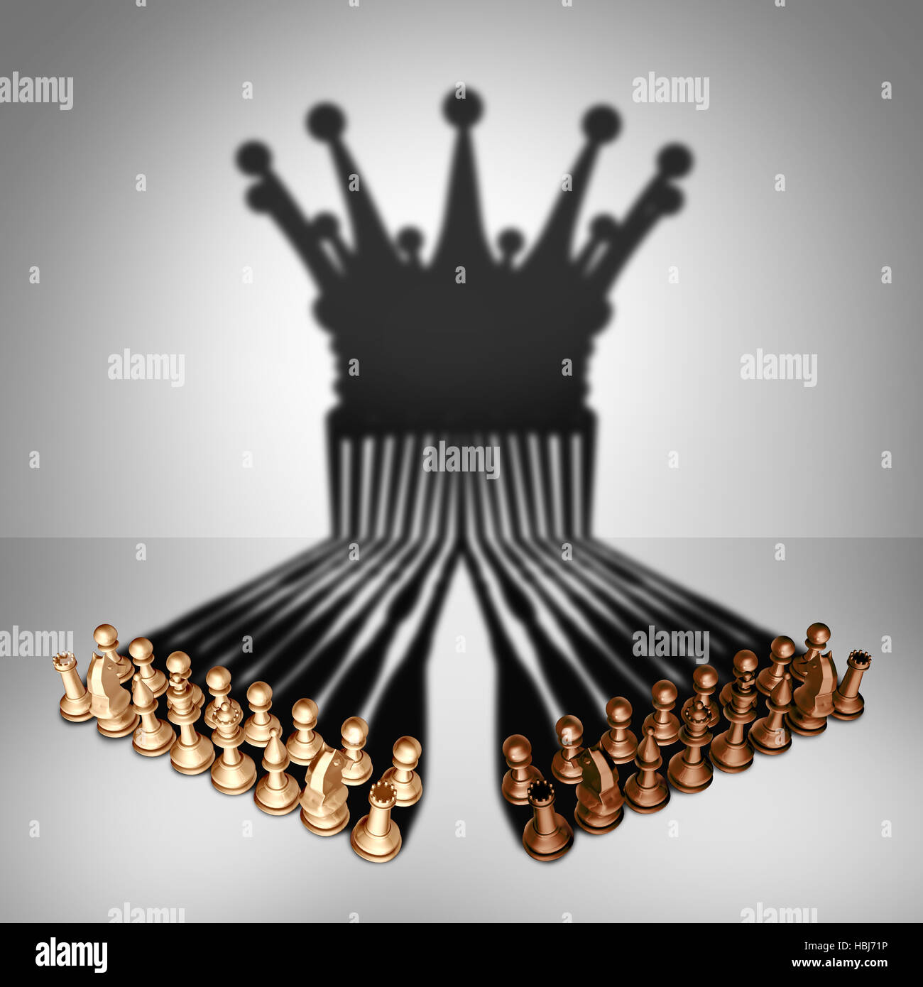 Concetto di lavoro di squadra alliance e leadership team di gruppo e organizzazione aziendale idea come due serie di pezzi di scacchi unendo lavorando insieme uniti e Foto Stock