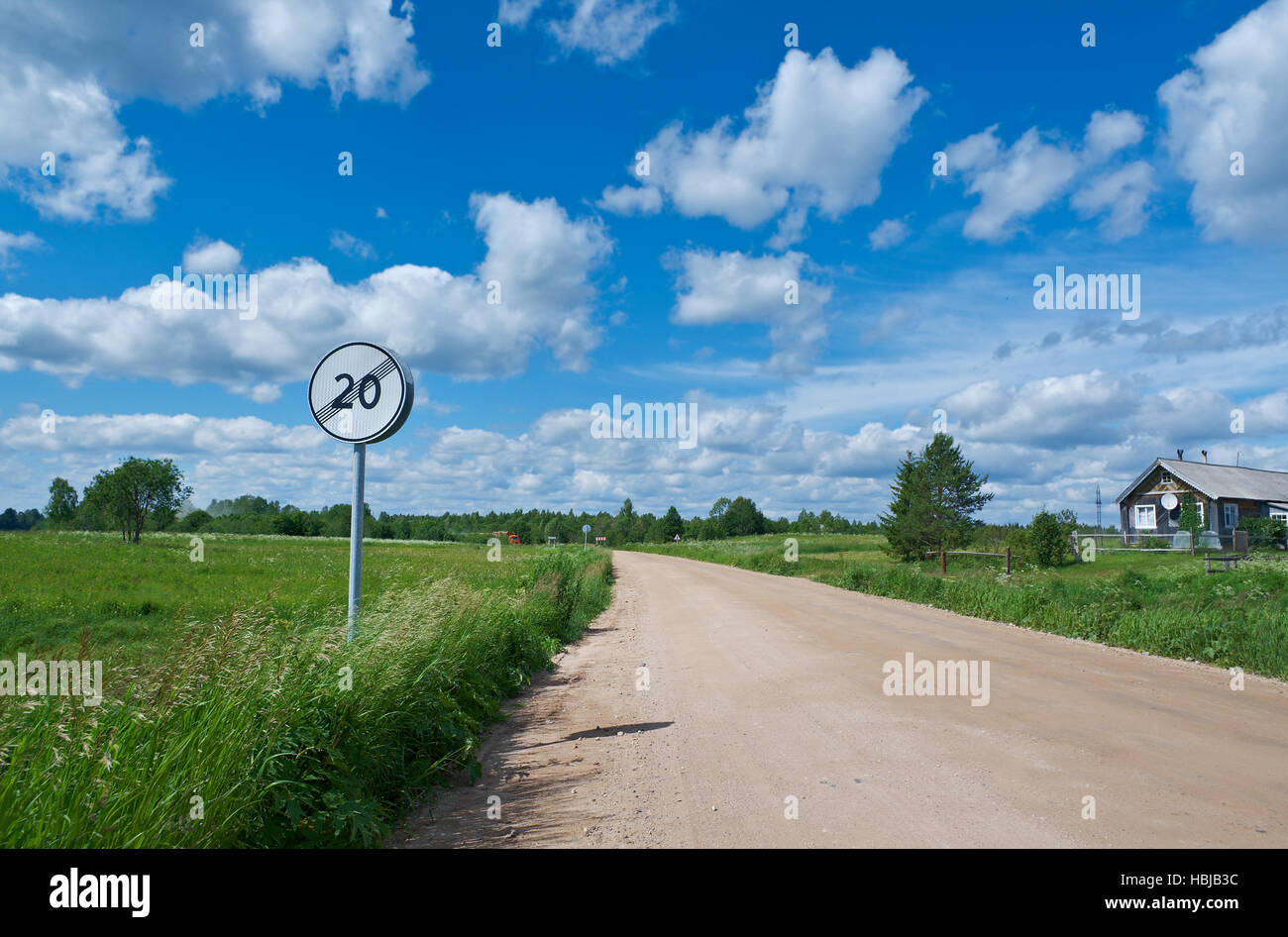 Farmer's road.Kenozerye. Foto Stock