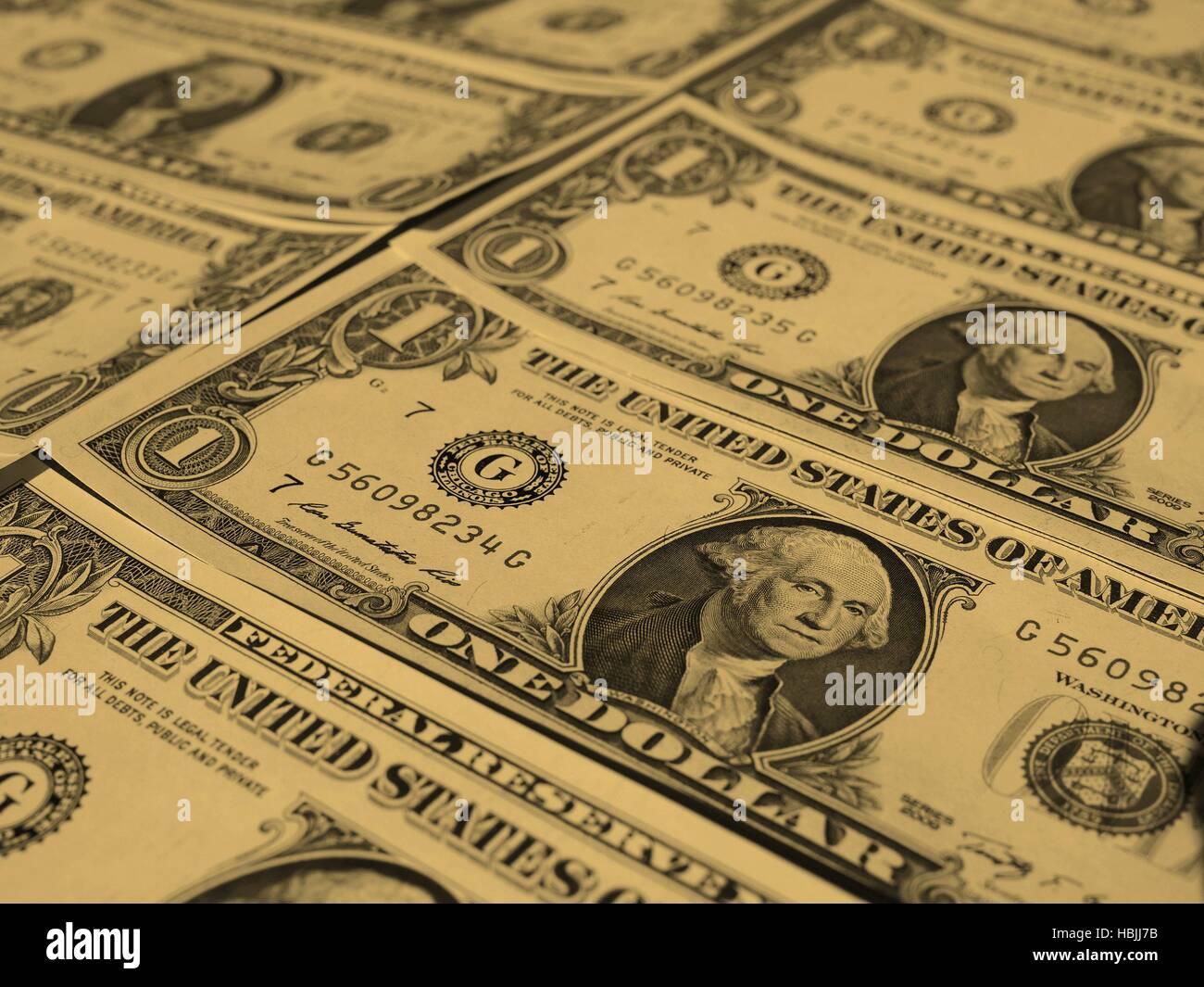 Dollar note 1 dollaro - vintage Foto Stock