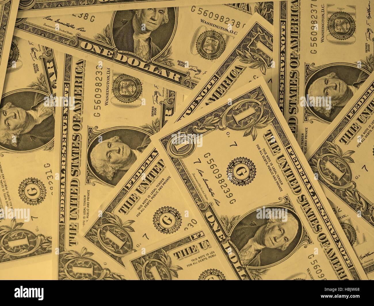 Dollar note 1 dollaro - vintage Foto Stock