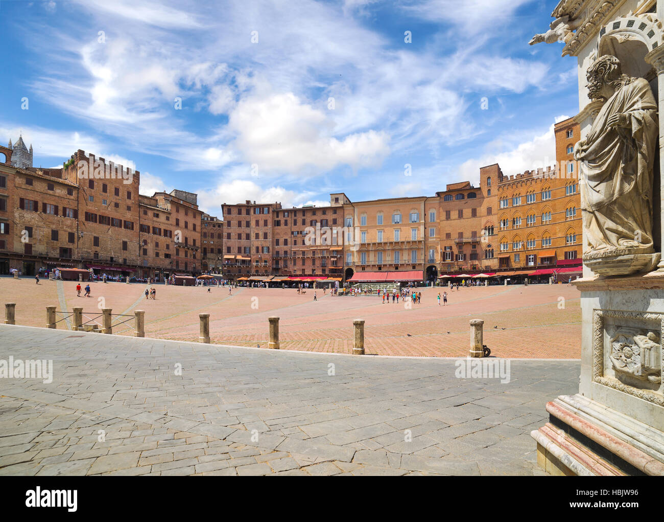 La piazza centrale di Siena, Italia Foto Stock