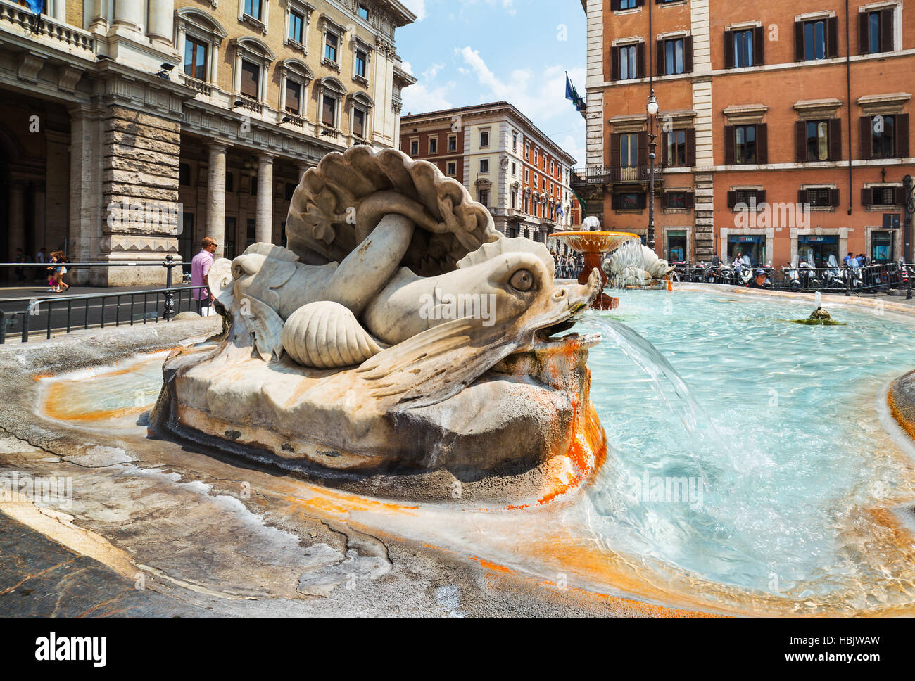Famosa Piazza Colonna a Roma. Foto Stock