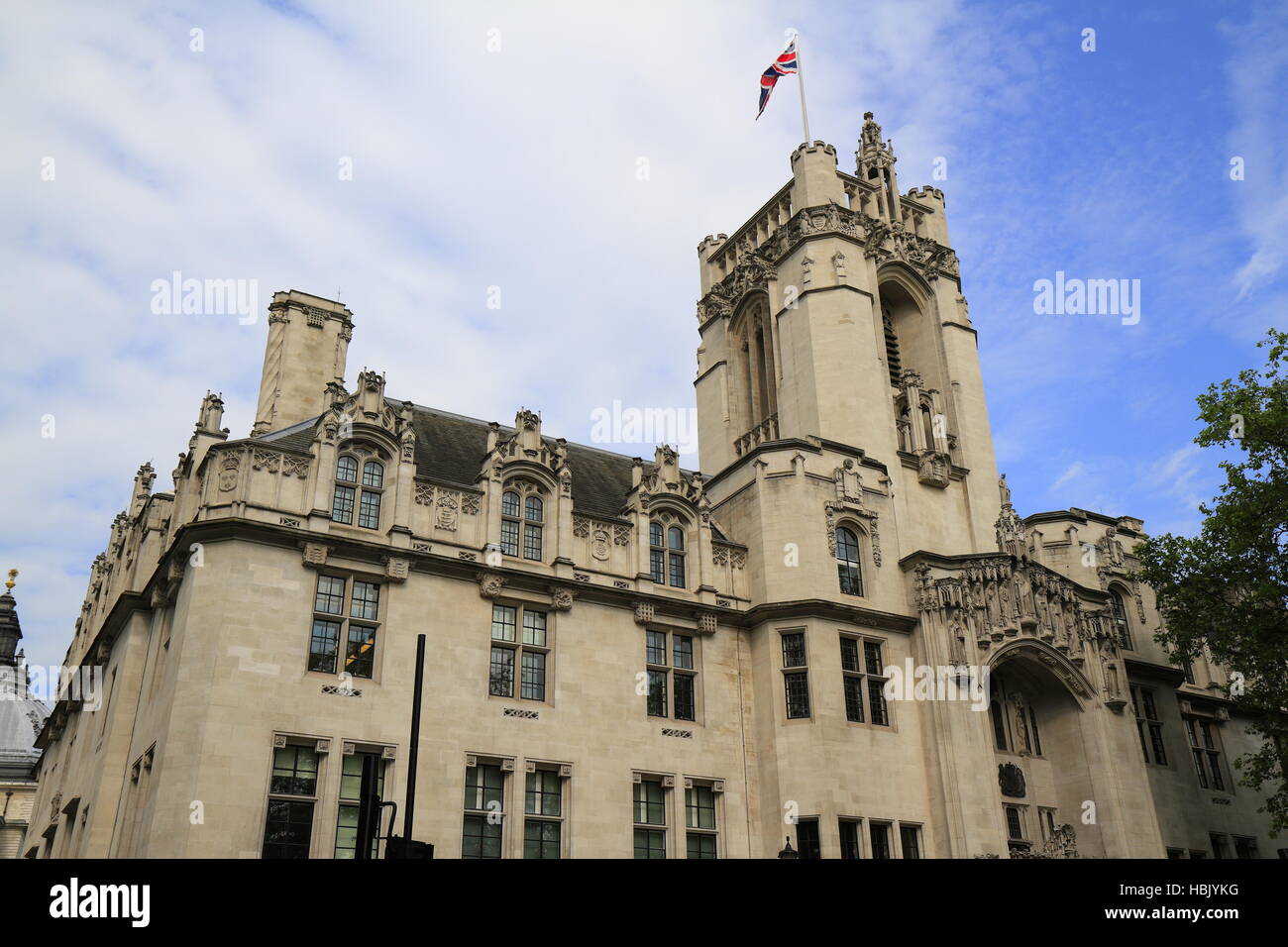 La torre del Middlesex Guildhall Foto Stock