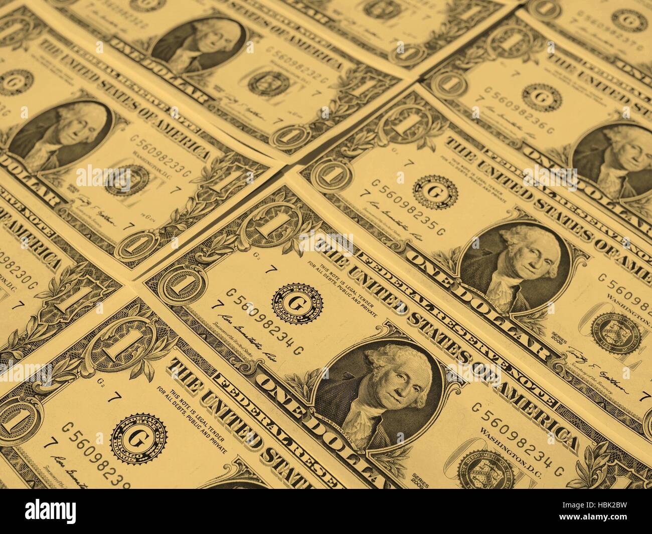 Dollar note 1 dollaro - vintage Foto Stock