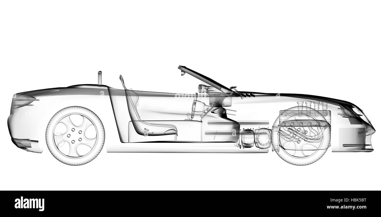 Trasparente auto sport isolato Foto Stock