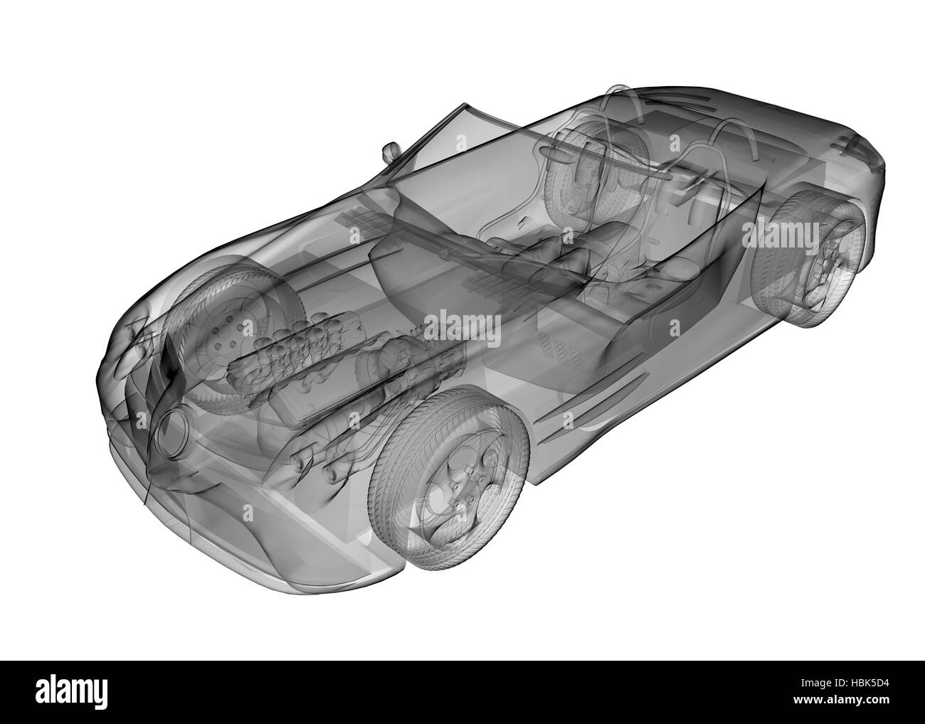 Trasparente auto sport isolato Foto Stock