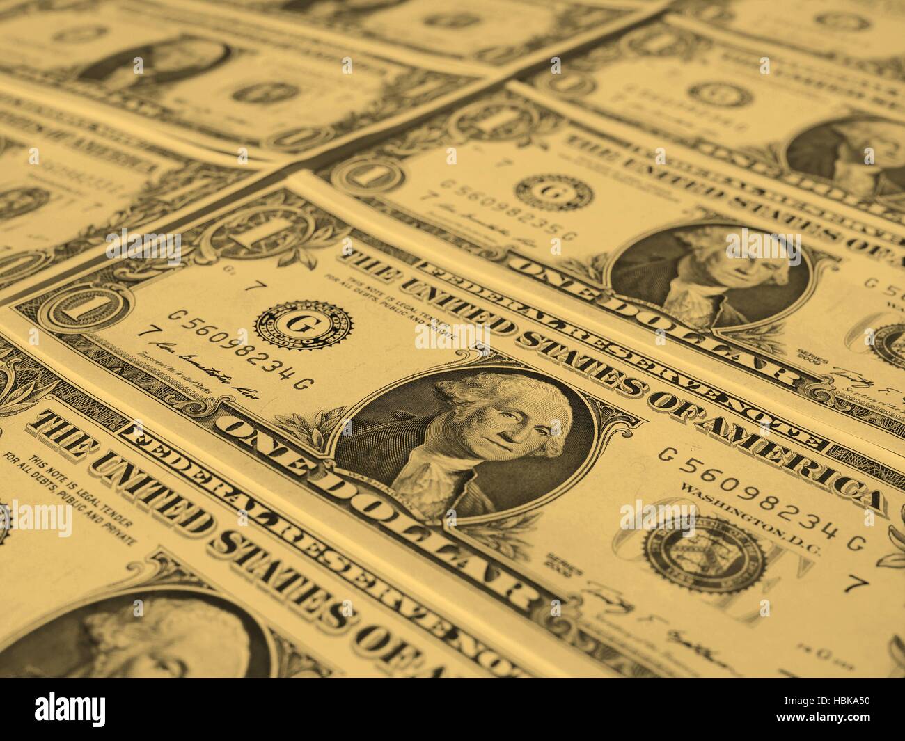 Dollar note 1 dollaro - vintage Foto Stock