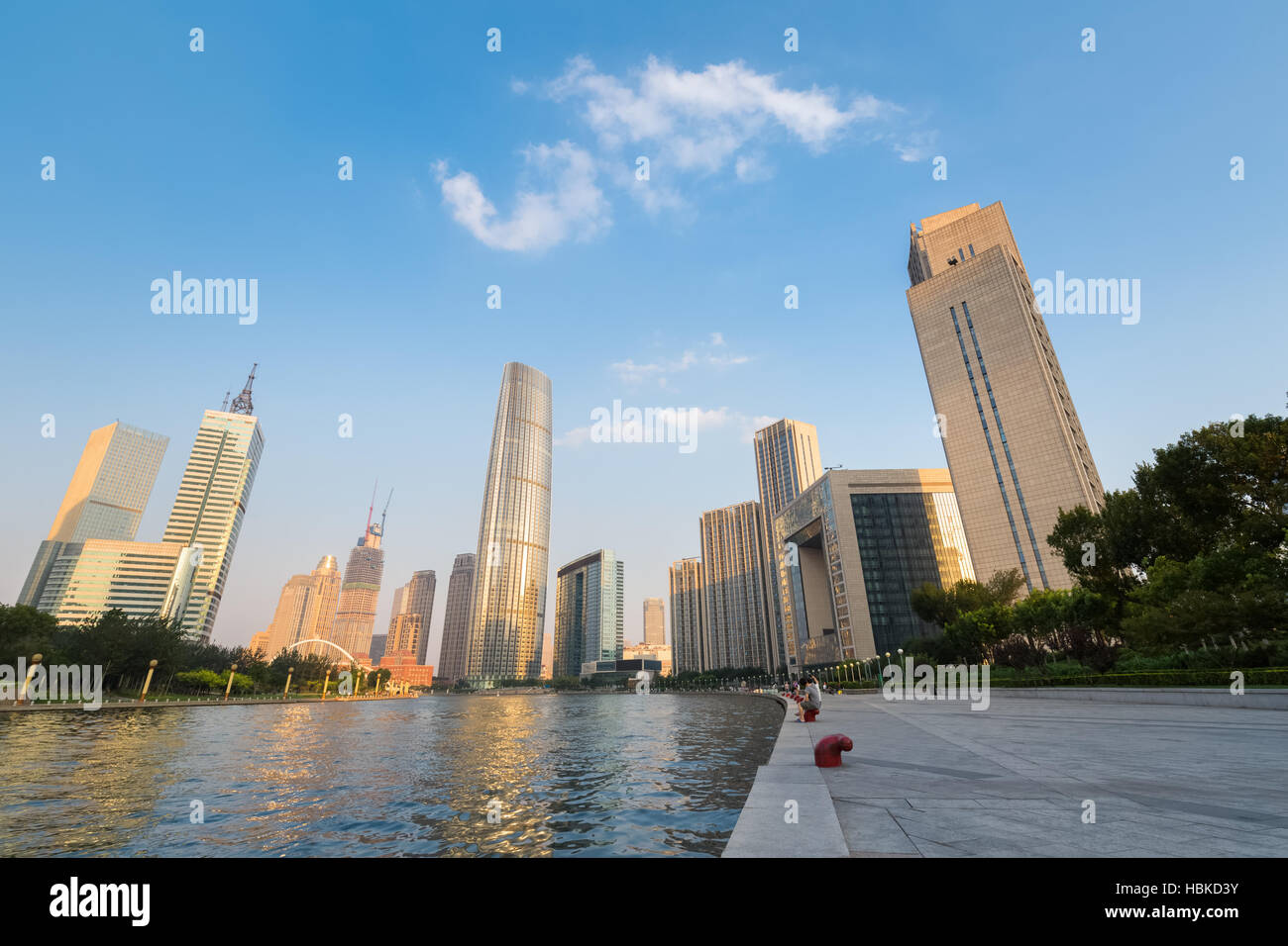 Tianjin città al crepuscolo Foto Stock