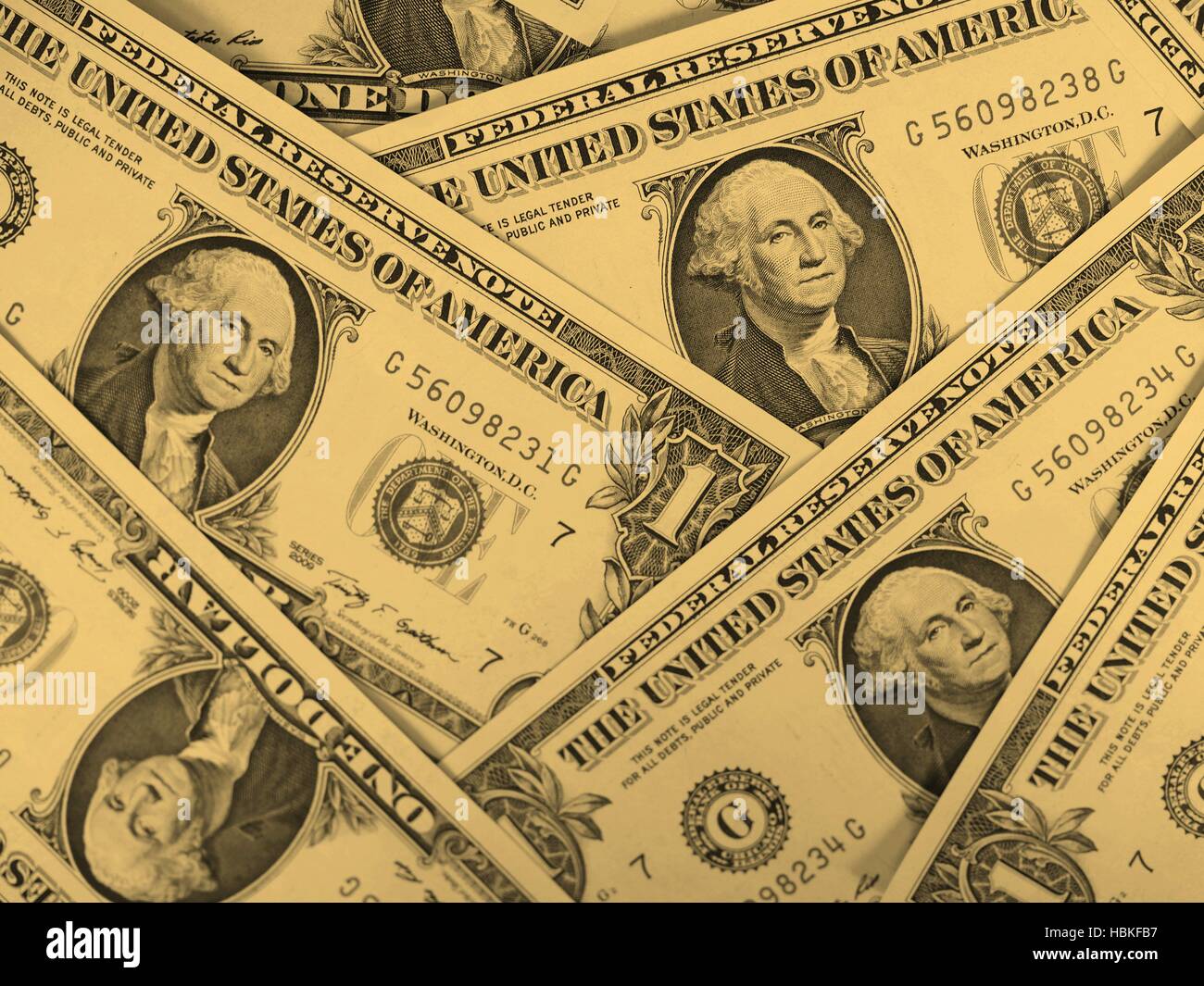 Dollar note 1 dollaro - vintage Foto Stock