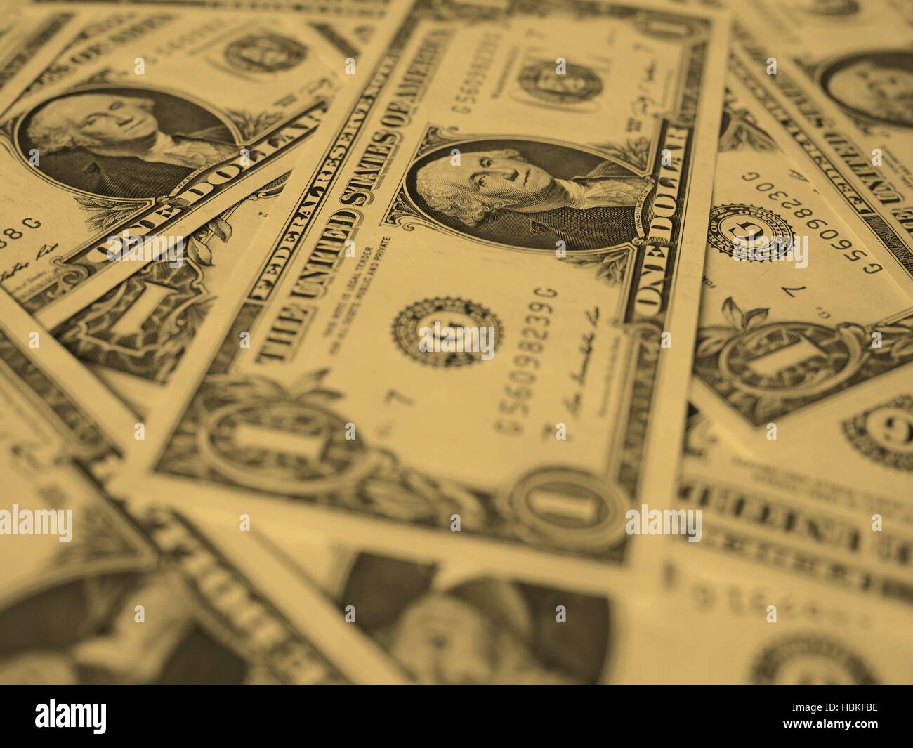 Dollar note 1 dollaro - vintage Foto Stock