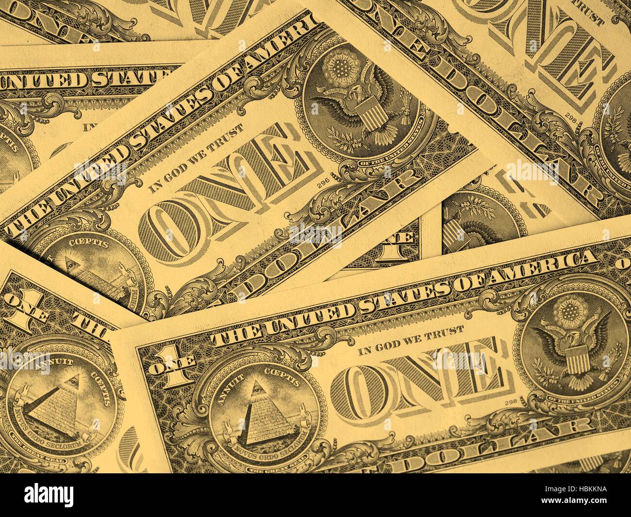 Dollar note 1 dollaro - vintage Foto Stock