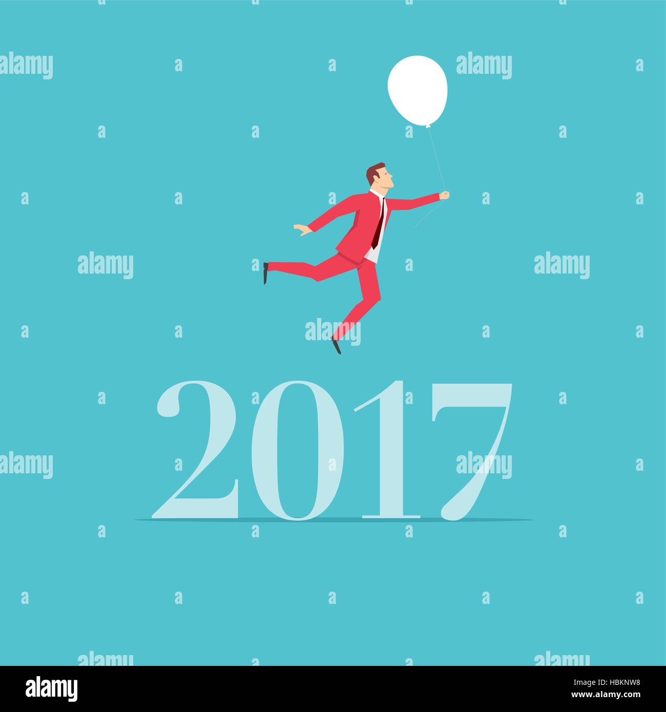 Imprenditore in tuta rossa. Appartamento business stile nuovo anno 2017 concetto illustrazione vettoriale. Illustrazione Vettoriale