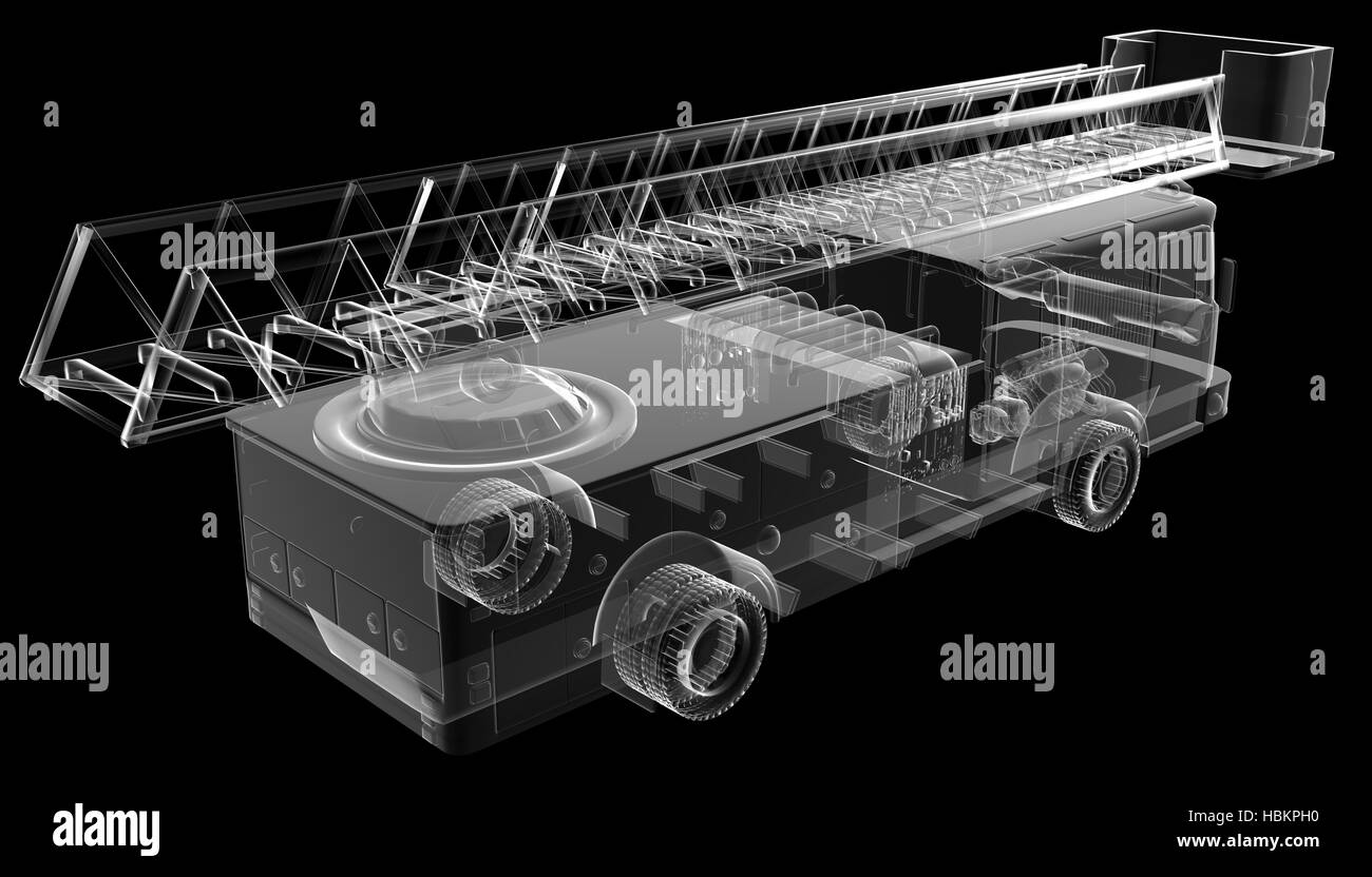 Isoladed incendio trasparente carrello Foto Stock