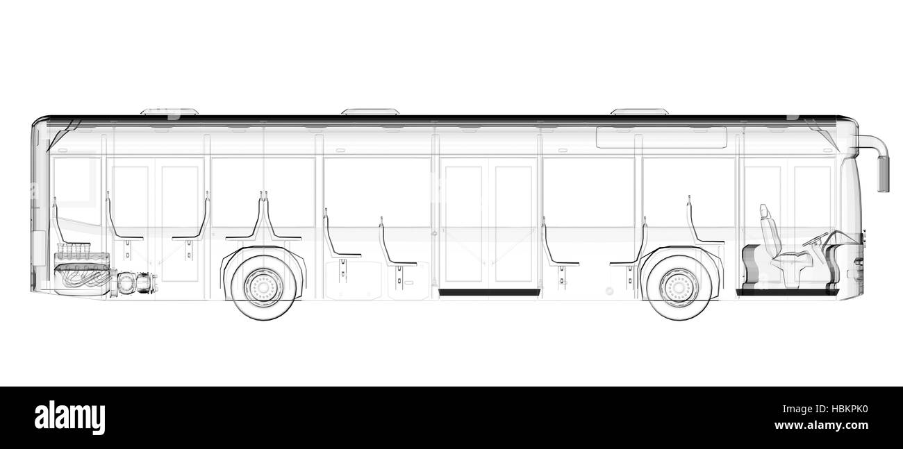 Trasparente bus isolata immagine Foto Stock