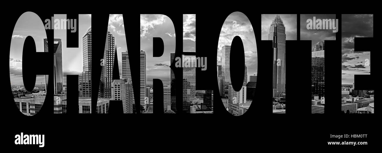 Skyline della città di Charlotte in North Carolina Foto Stock