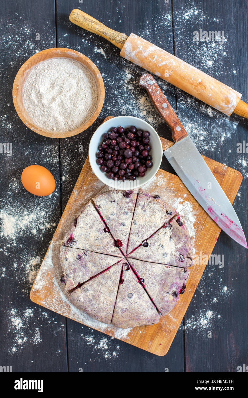 Berry focaccine fatte da tutta la farina di grano tenero. Foto Stock