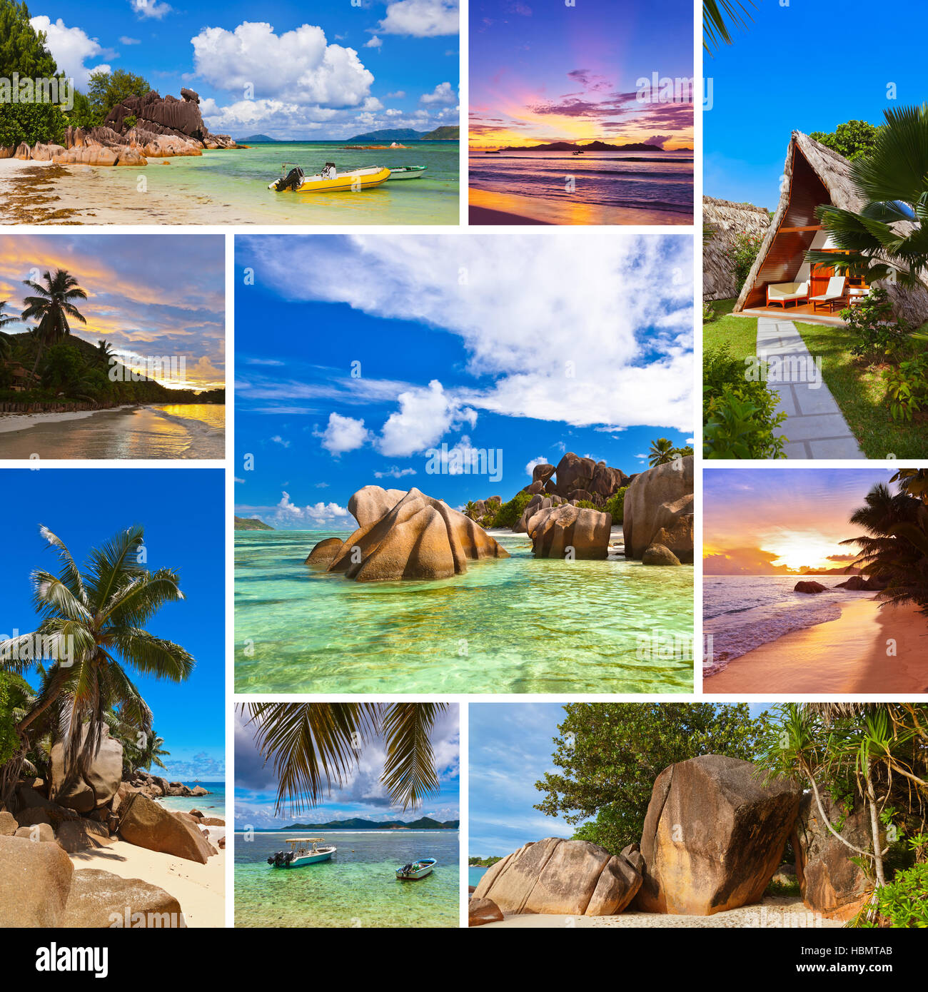 Collage di estate spiaggia immagini Foto Stock