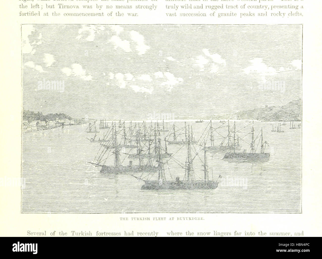 L'illustrazione raffigura la guerra russo-turca, mostrando battaglie, soldati, armi, uniformi, campi, fortificazioni, artiglieria, cavalleria, fanteria, navi navali, mappe, macchine d'assedio e strategie militari. Enfatizza gli eventi militari storici, le tattiche e le posizioni geografiche del conflitto. Foto Stock