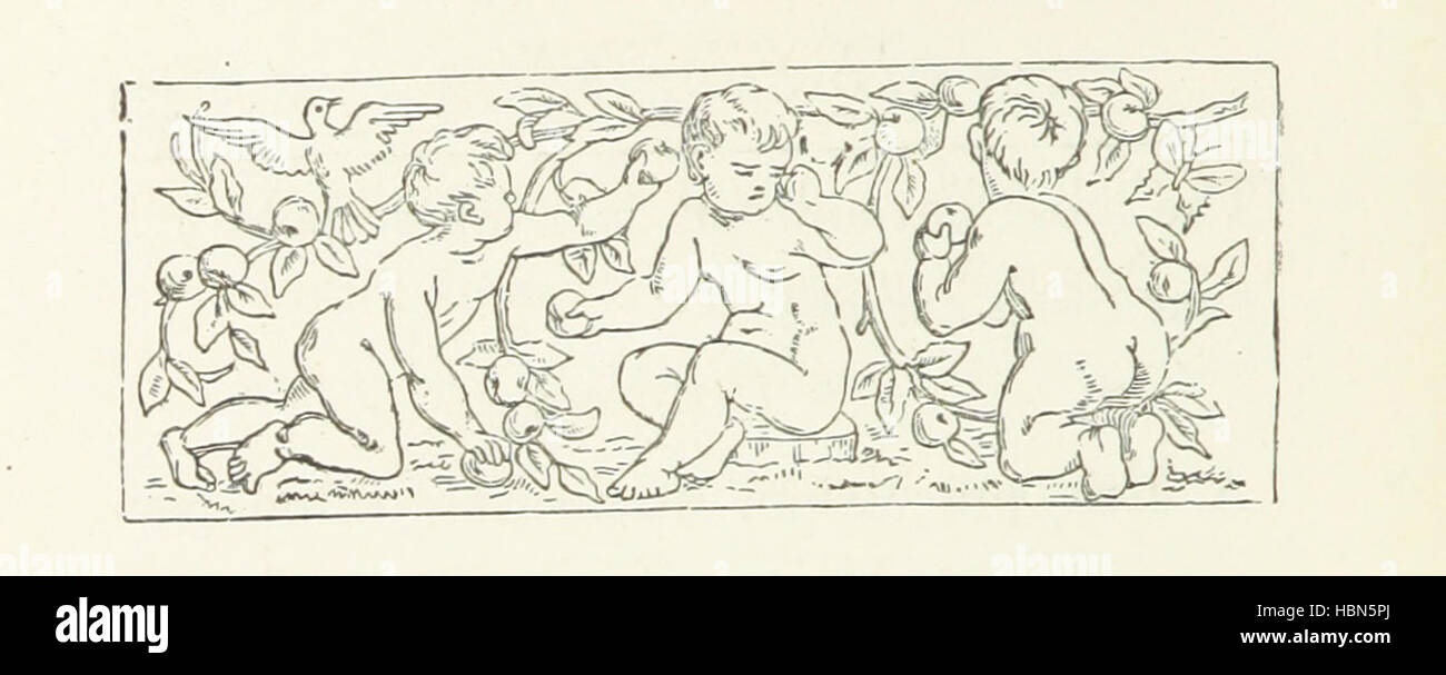 Immagine tratta da "Un matrimonio rosa" che raffigura una scena di una cerimonia nuziale. L'illustrazione cattura i dettagli dell'evento, compresi abbigliamento, decorazioni, partecipanti ed elementi cerimoniali, enfatizza l'eleganza e lo stile del matrimonio. Foto Stock