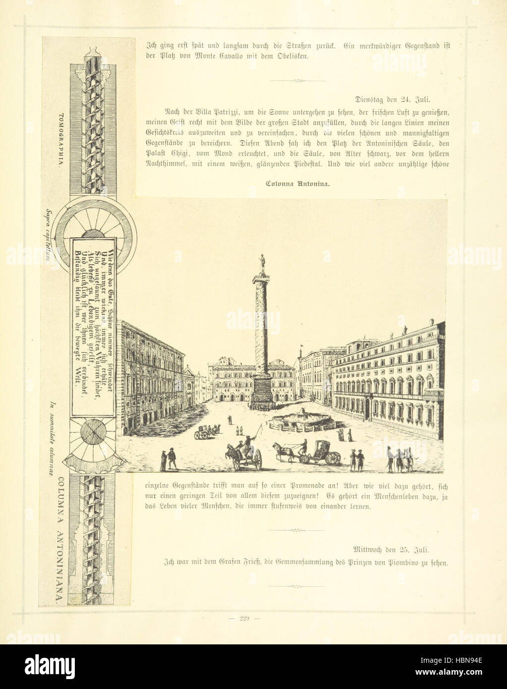 Immagine raffigurante il viaggio italiano di Goethe, tra paesaggi, città, architettura, arte, siti storici, esperienze di viaggio, osservazioni culturali, schizzi e illustrazioni che documentano l'Italia durante i suoi viaggi. Foto Stock