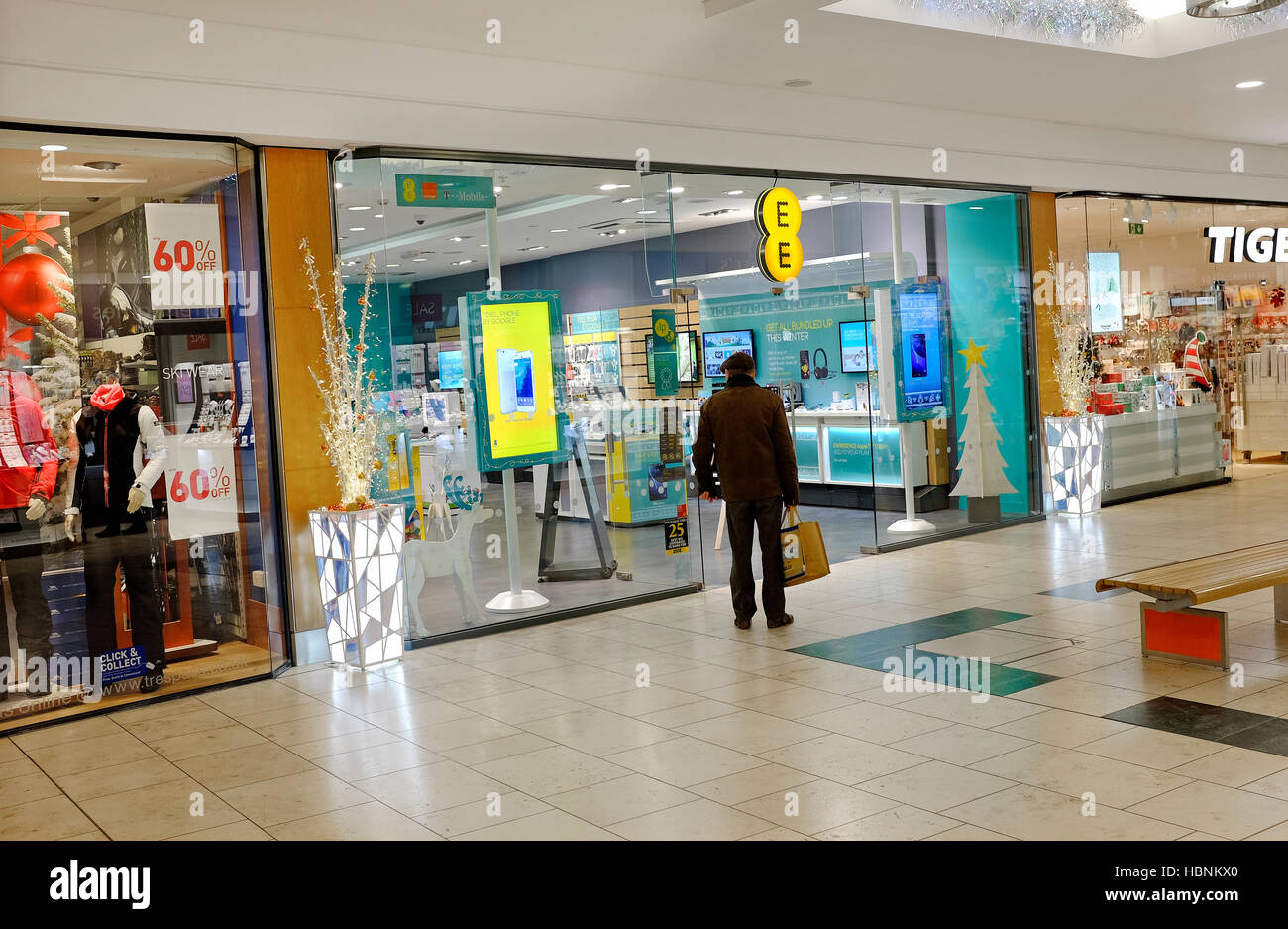 EE store, chapelfield shopping mall, Norwich, Norfolk, Inghilterra Foto Stock