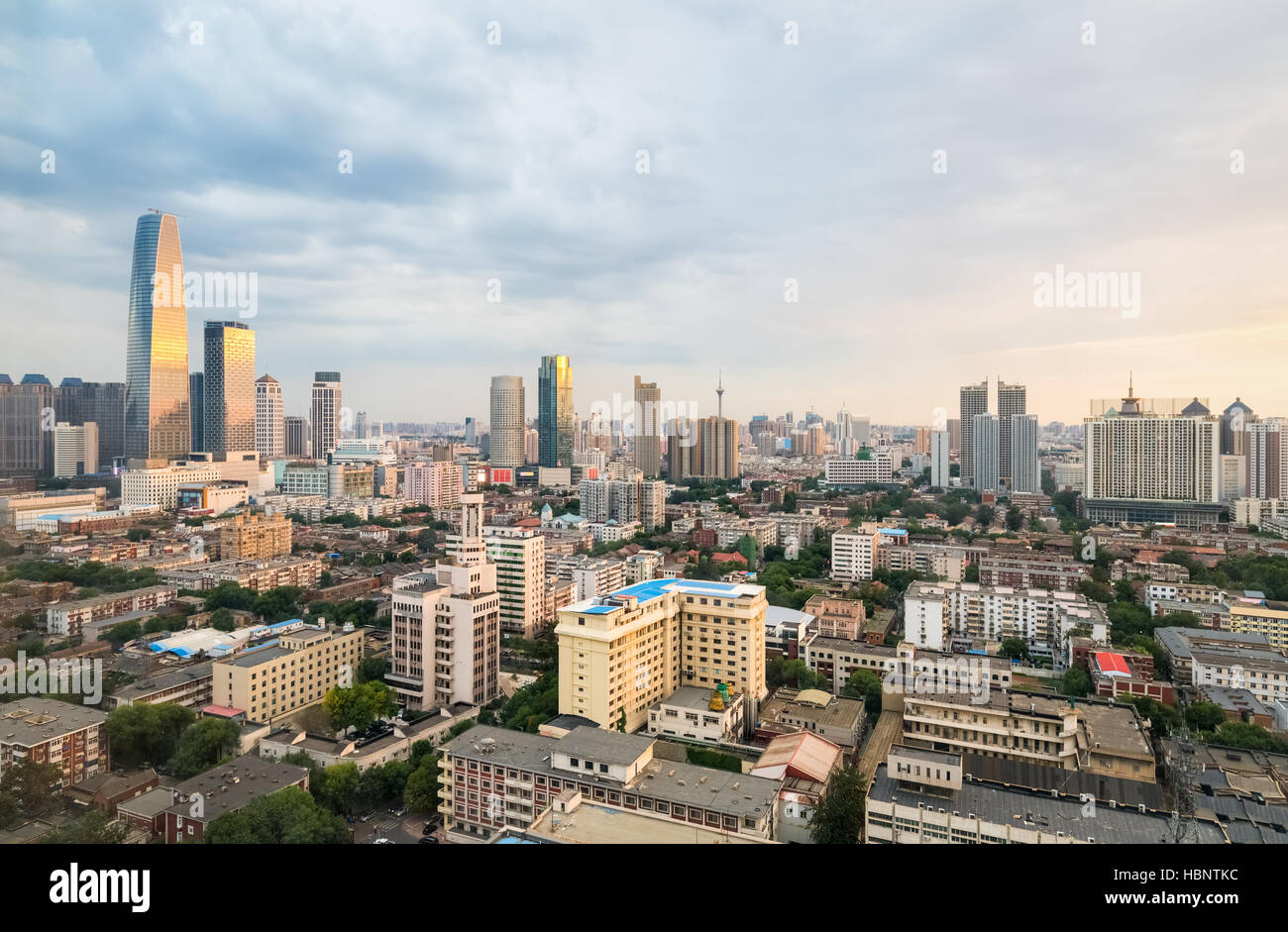 Bella tianjin al crepuscolo Foto Stock