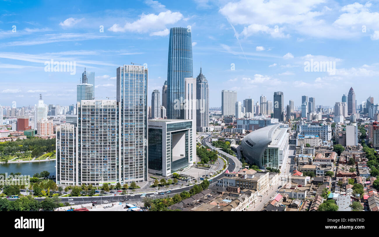 Paesaggio urbano moderno di Tianjin Foto Stock