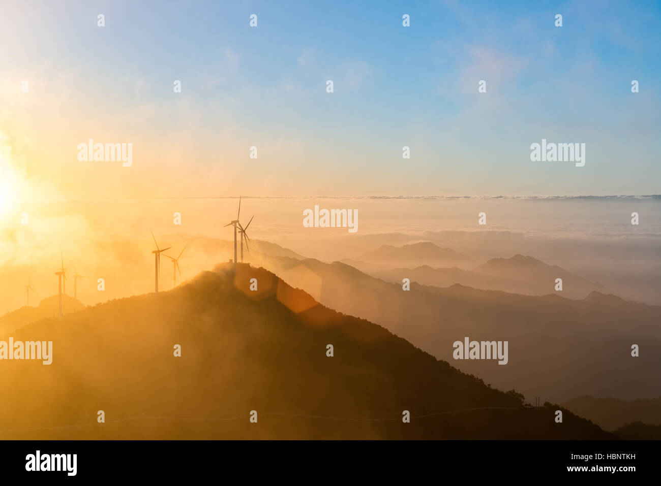 Navigazione wind farm Foto Stock