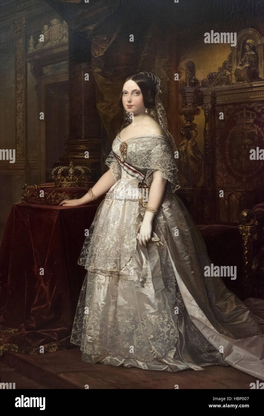 Federico de Madrazo y Kuntz (1815-1894), verticale (1844) della Regina Isabel II di Spagna (1830-1904). Foto Stock