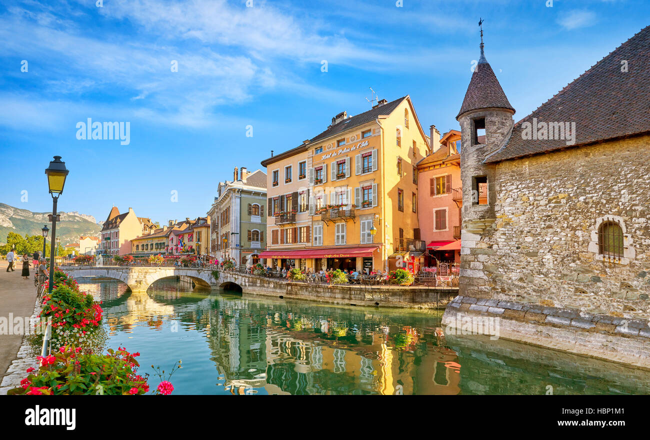 Il Palais de l'Isle e Canal de Thiou, Annecy, Francia Foto Stock