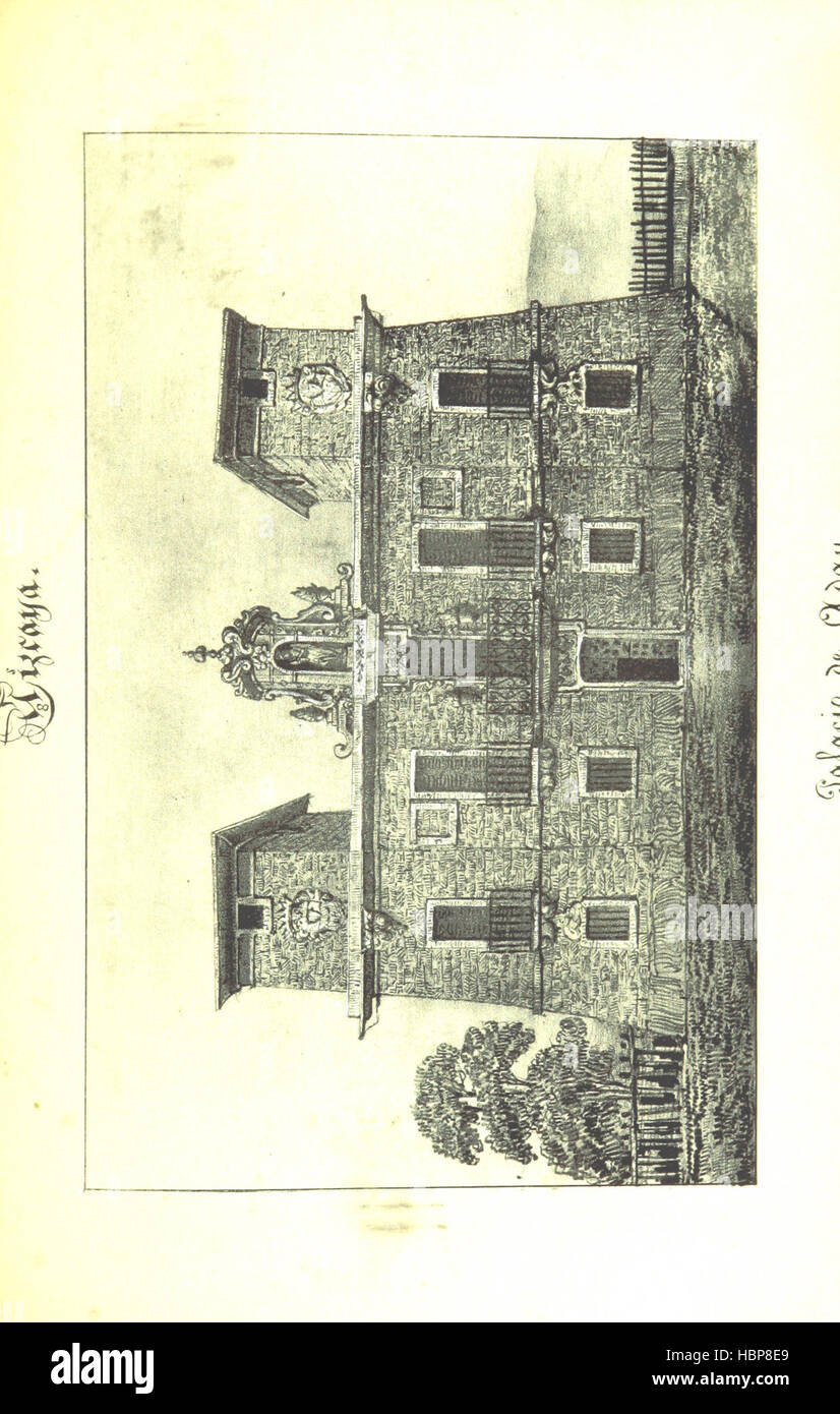 La pagina 465 della "Revista pintoresca de las" ritrae soggetti culturali e storici dell'America Latina durante il XIX secolo. Le illustrazioni evidenziano le usanze locali, la vita quotidiana, l'architettura, i paesaggi e le attività sociali, fornire un resoconto visivo della storia della regione. Foto Stock