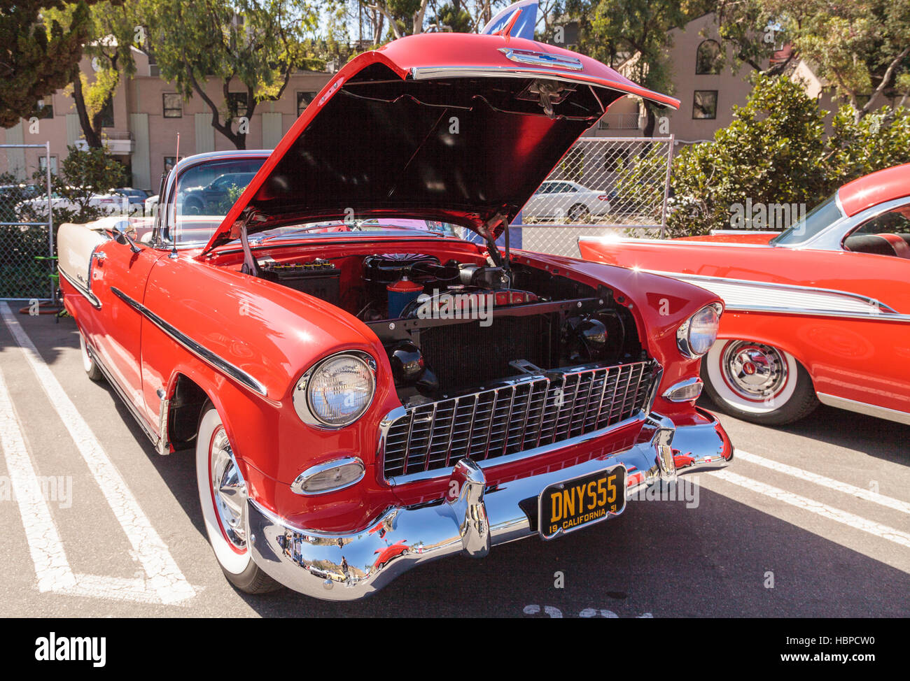 Red 1955 Chevrolet Bel Air 2 porta Hardtop Foto Stock