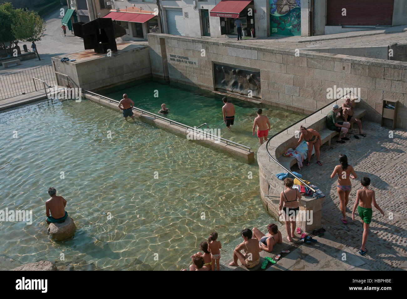 Bagni termali - chiamato "come" Burgas, Orense, regione della Galizia, Spagna, Europa Foto Stock