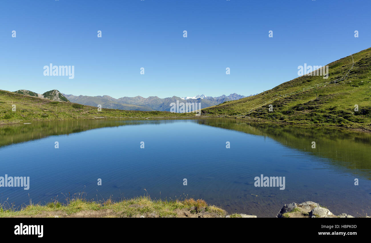 Alp lago a Monte Golzentipp Foto Stock
