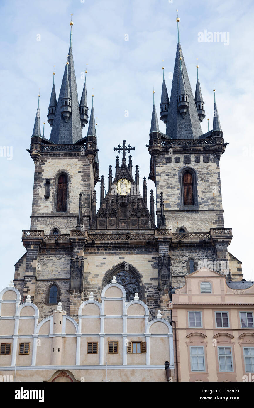 La chiesa di Nostra Signora di Tyn, Praga, Repubblica Ceca Foto Stock