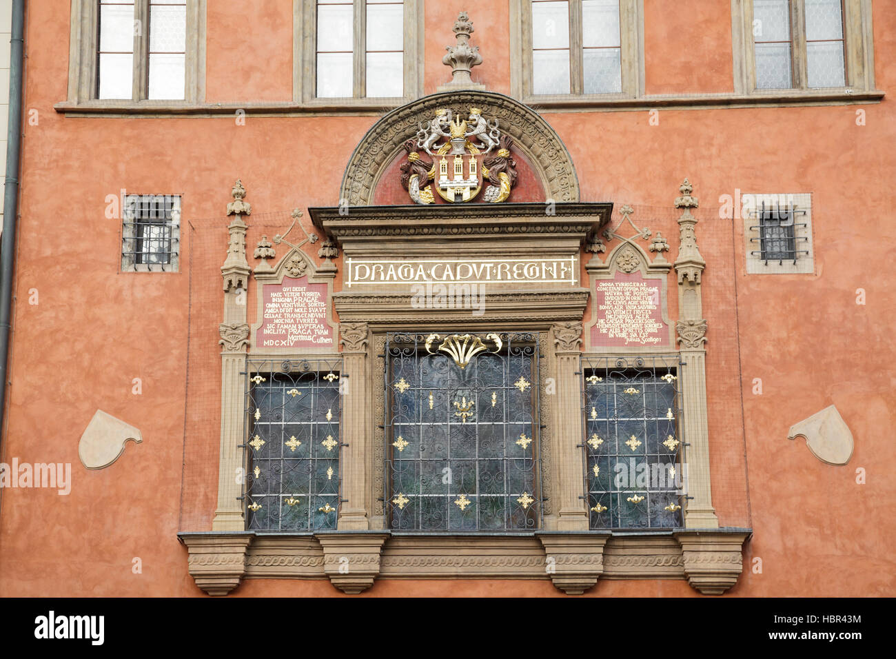 Città Vecchia stemma del Municipio della Città Vecchia, la Piazza della Città Vecchia di Praga, Repubblica Ceca Foto Stock