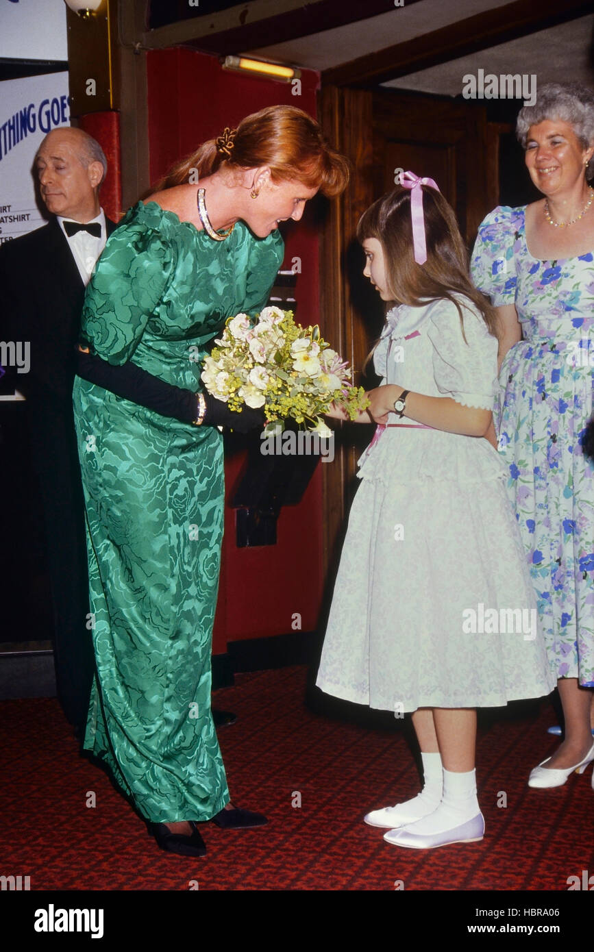 Sarah Ferguson 'Duchess of York' al primo posto di qualsiasi cosa va da Cole Porter. Prince Edward Theatre, Londra.1989 Foto Stock