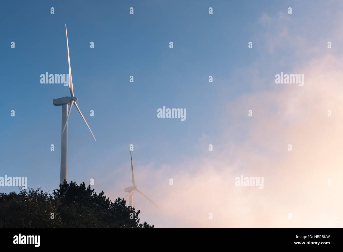 Le turbine eoliche closeup Foto Stock