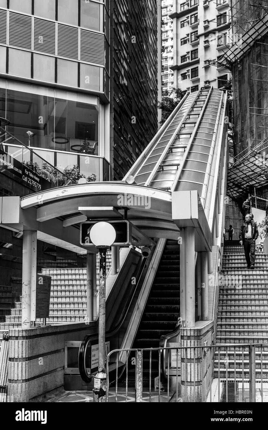 Escalator in Hongkong Foto Stock