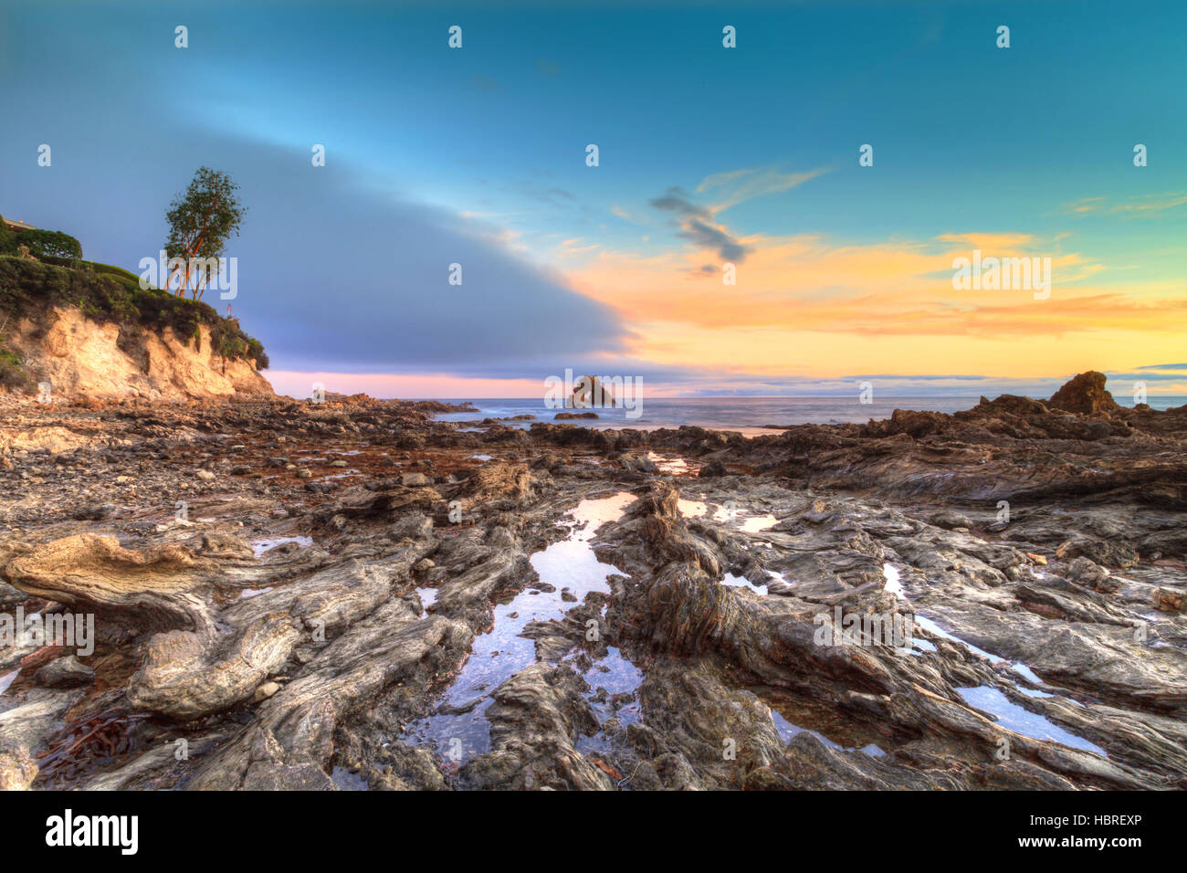 Piccola spiaggia di Corona in Corona del Mar Foto Stock