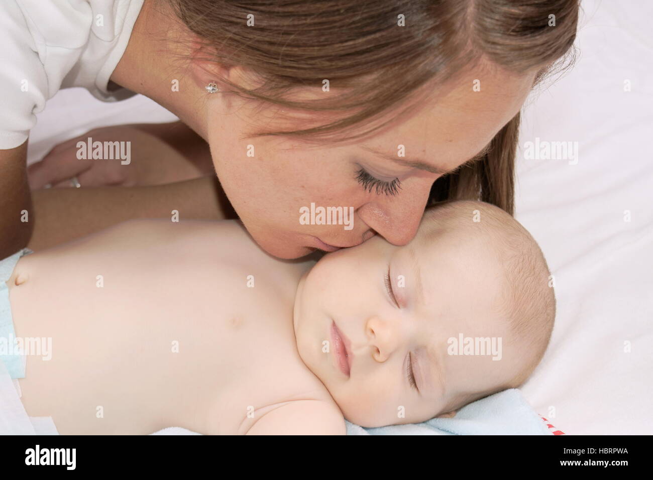 Buona notte il mio bambino Foto Stock