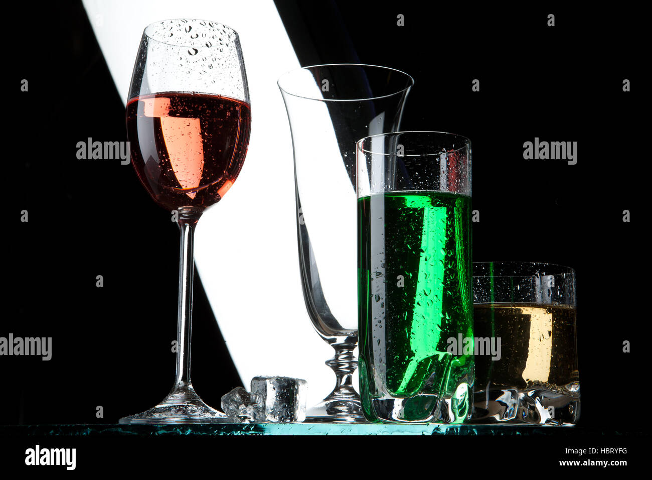 Vetro e liquido Foto Stock
