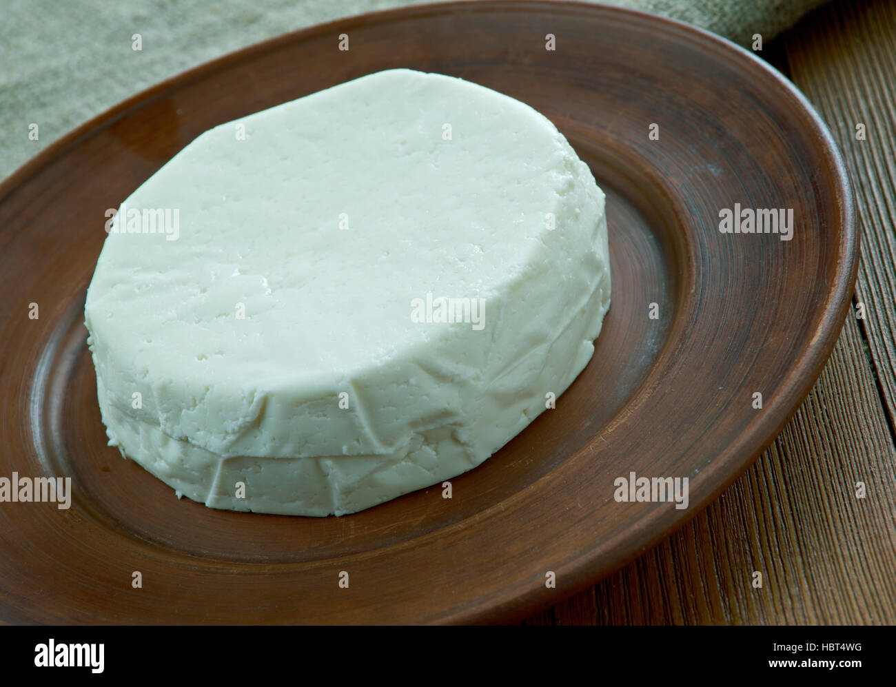 Formaggio Lighvan messi in salamoia formaggio tradizionalmente realizzati in Iran.Cucina azerbaigiana Foto Stock