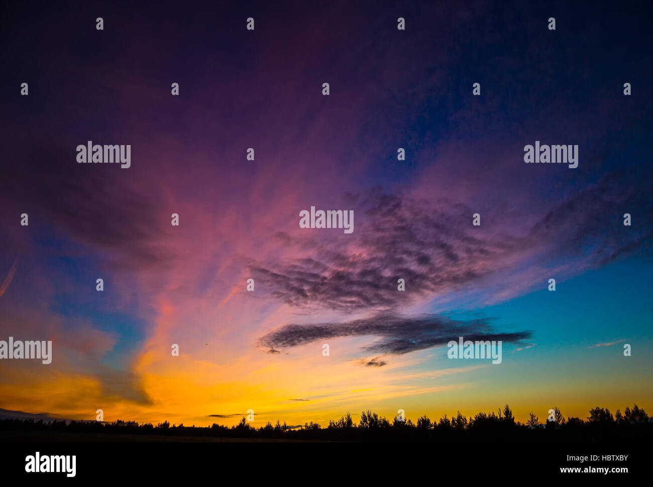 Sunset, il colore del cielo Foto Stock