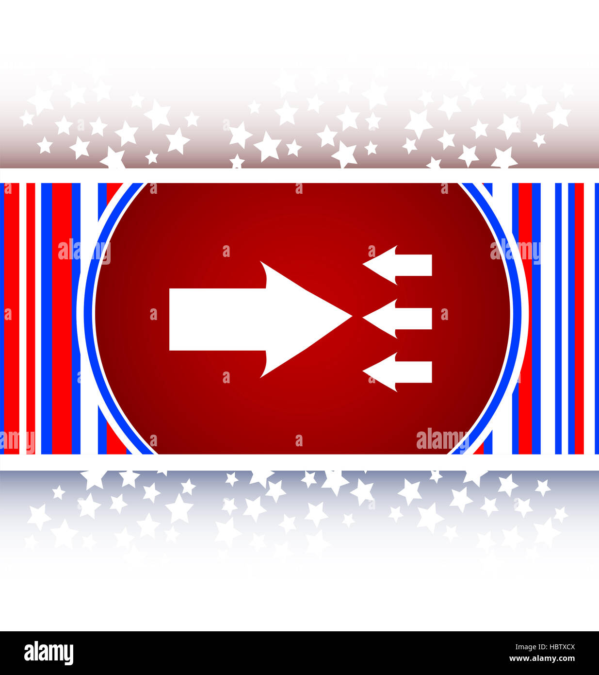 Icona a forma di freccia pulsante WEB Foto Stock