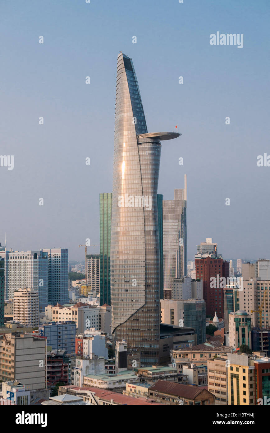 Skyline di Ho Chi Minh City tra cui la città di edificio più alto Bitexco Foto Stock